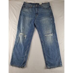 Lucky Brand Jean Size 14/32R Mid Rise Boy Relaxed Straight Denim Cotton Blend